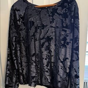 J.O.A. Deep navy textured top